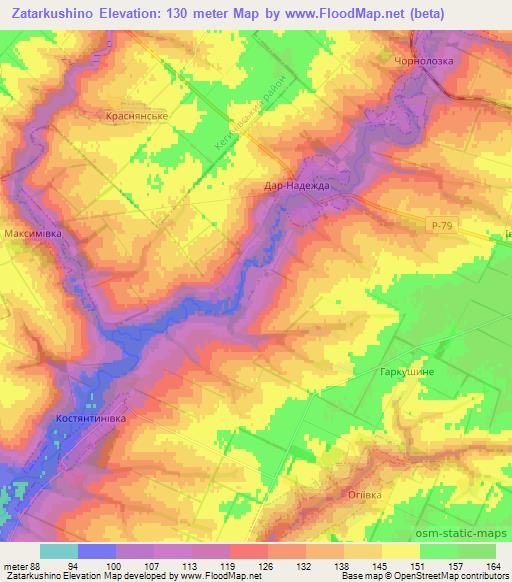 Zatarkushino,Ukraine Elevation Map