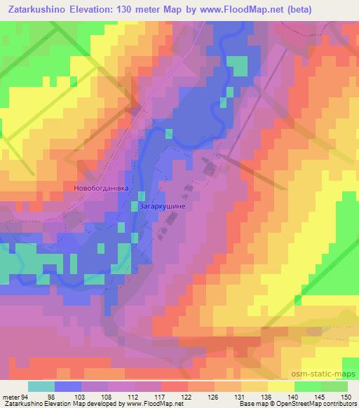 Zatarkushino,Ukraine Elevation Map