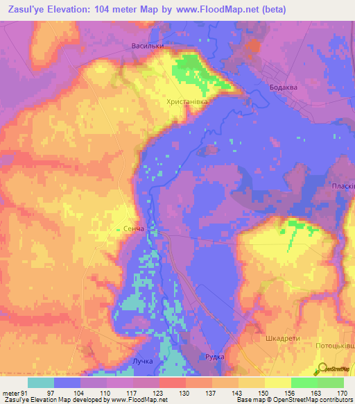 Zasul'ye,Ukraine Elevation Map
