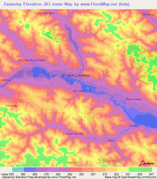 Zastavtsy,Ukraine Elevation Map