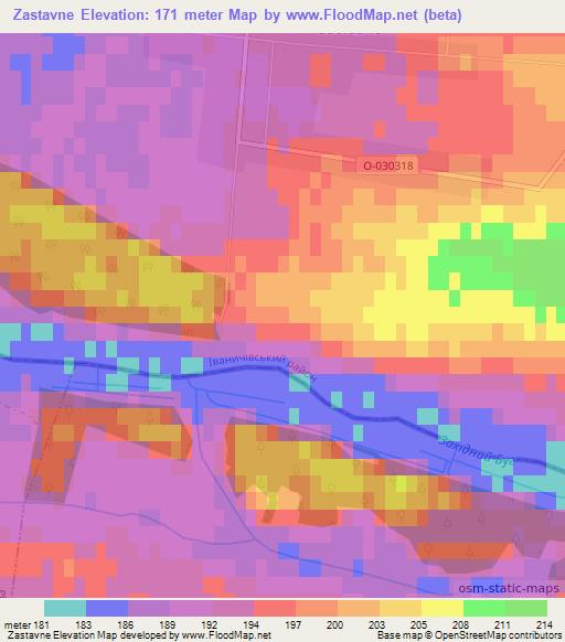 Zastavne,Ukraine Elevation Map