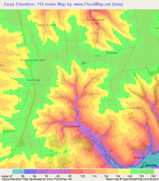Zarya,Ukraine Elevation Map