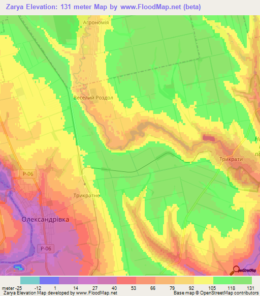 Zarya,Ukraine Elevation Map