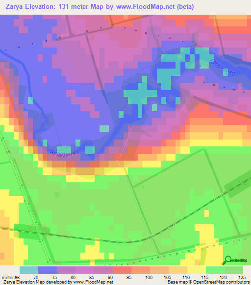 Zarya,Ukraine Elevation Map