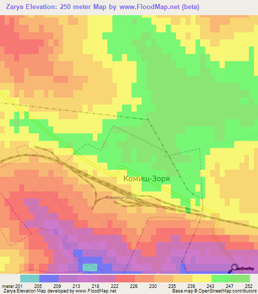 Zarya,Ukraine Elevation Map