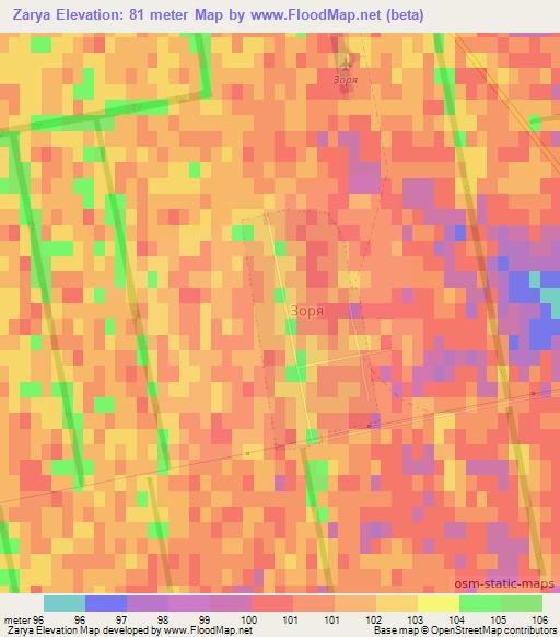Zarya,Ukraine Elevation Map