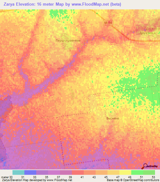 Zarya,Ukraine Elevation Map