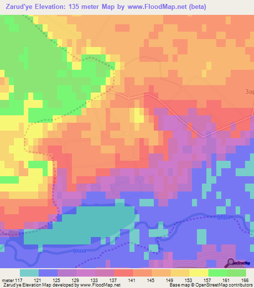 Zarud'ye,Ukraine Elevation Map