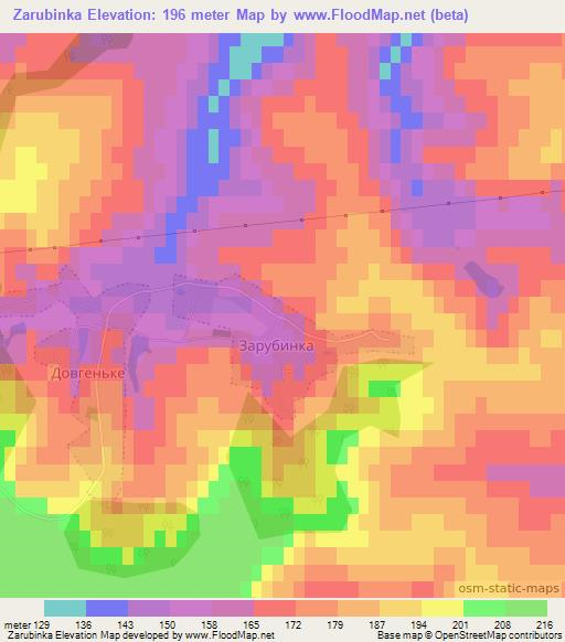 Zarubinka,Ukraine Elevation Map