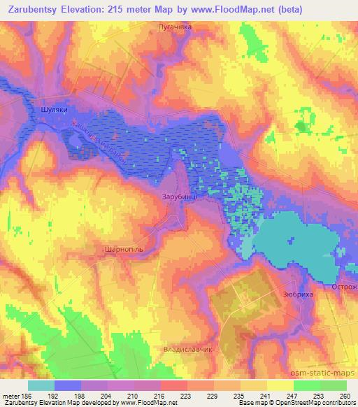 Zarubentsy,Ukraine Elevation Map