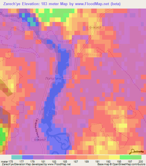 Zarech'ye,Ukraine Elevation Map