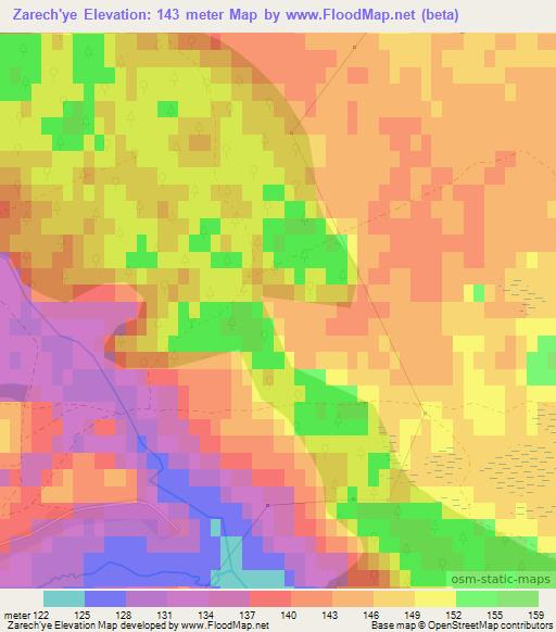 Zarech'ye,Ukraine Elevation Map