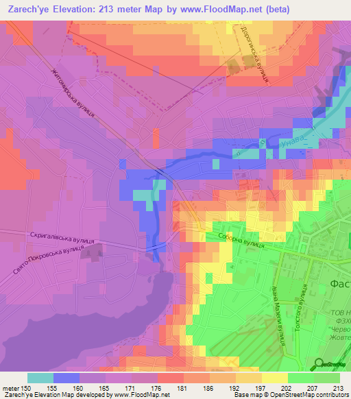 Zarech'ye,Ukraine Elevation Map