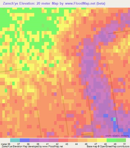 Zarech'ye,Ukraine Elevation Map