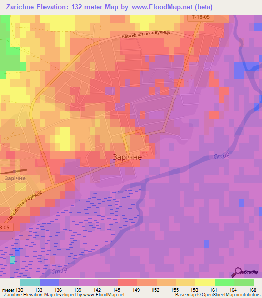 Zarichne,Ukraine Elevation Map