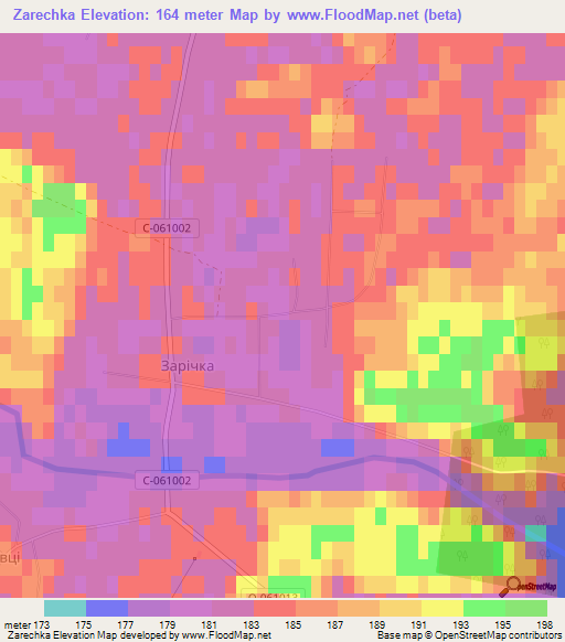 Zarechka,Ukraine Elevation Map