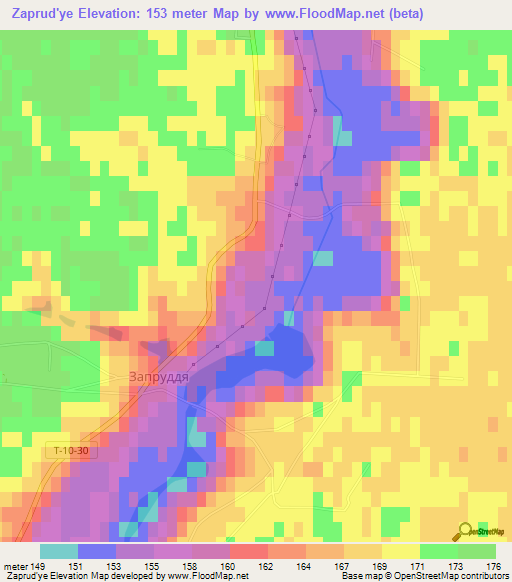 Zaprud'ye,Ukraine Elevation Map