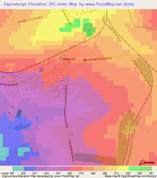Zaprudnoye,Ukraine Elevation Map