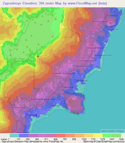 Zaprudnoye,Ukraine Elevation Map
