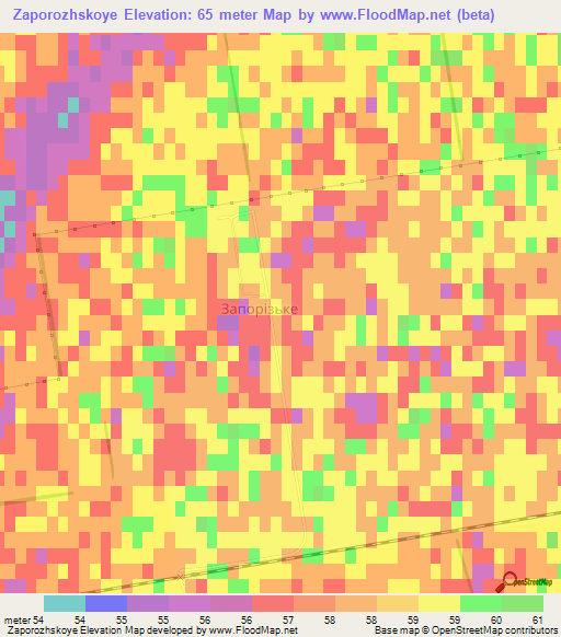 Zaporozhskoye,Ukraine Elevation Map