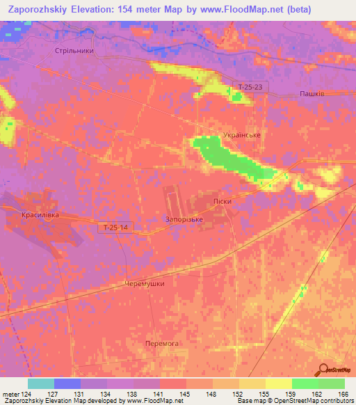 Zaporozhskiy,Ukraine Elevation Map