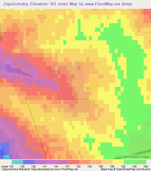 Zaporozhskiy,Ukraine Elevation Map