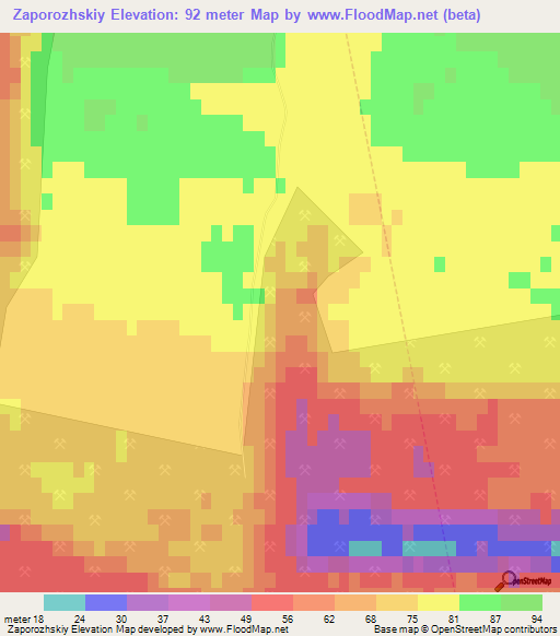 Zaporozhskiy,Ukraine Elevation Map