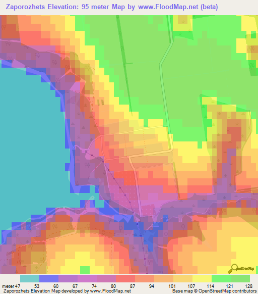 Zaporozhets,Ukraine Elevation Map