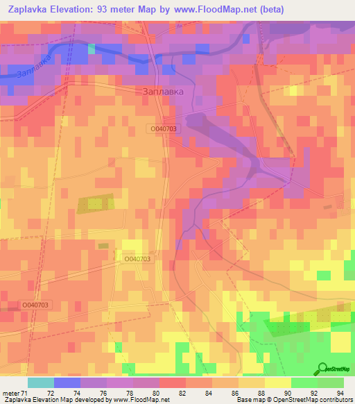 Zaplavka,Ukraine Elevation Map