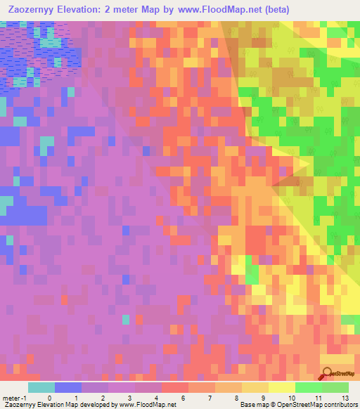 Zaozernyy,Ukraine Elevation Map