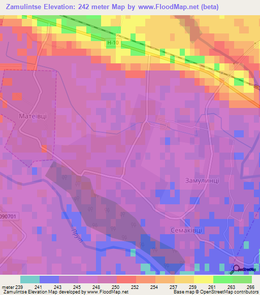 Zamulintse,Ukraine Elevation Map