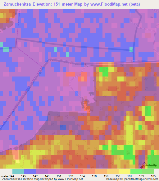 Zamuchenitsa,Ukraine Elevation Map