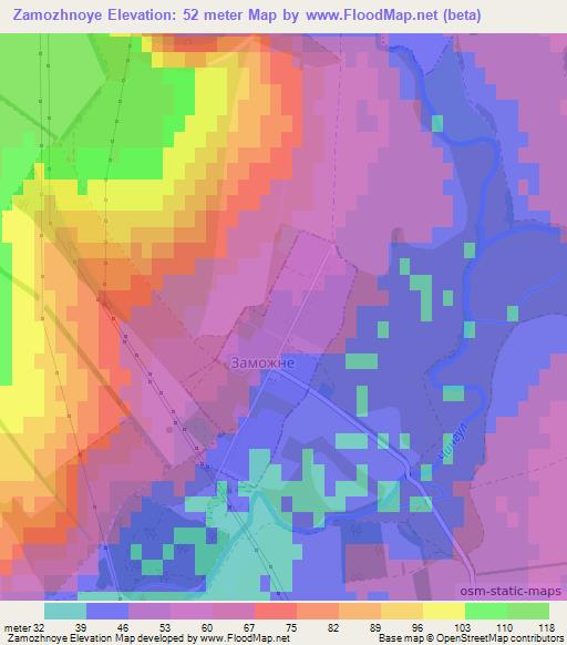 Zamozhnoye,Ukraine Elevation Map