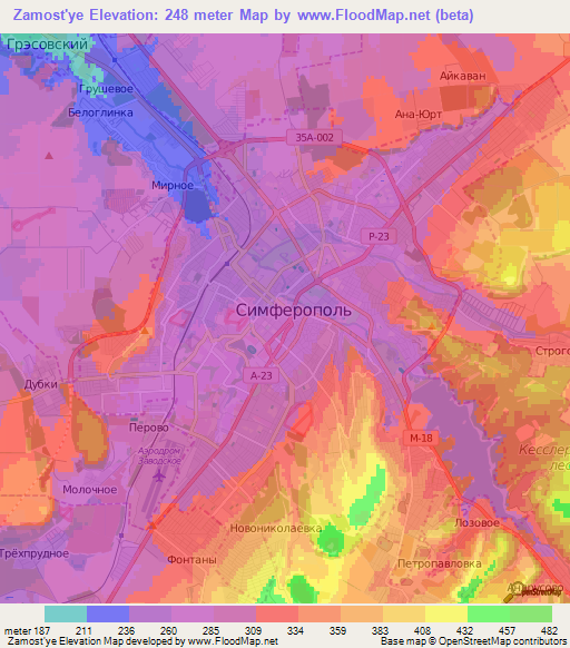 Zamost'ye,Ukraine Elevation Map