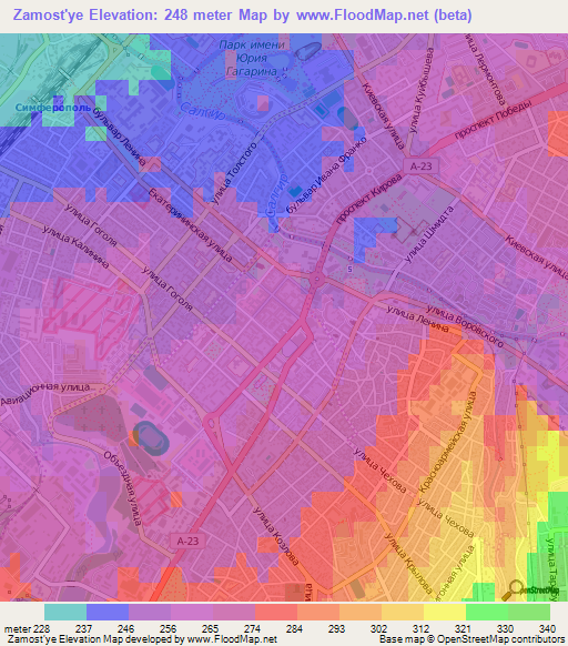 Zamost'ye,Ukraine Elevation Map