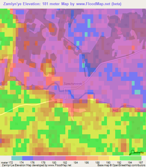 Zamlyn'ye,Ukraine Elevation Map