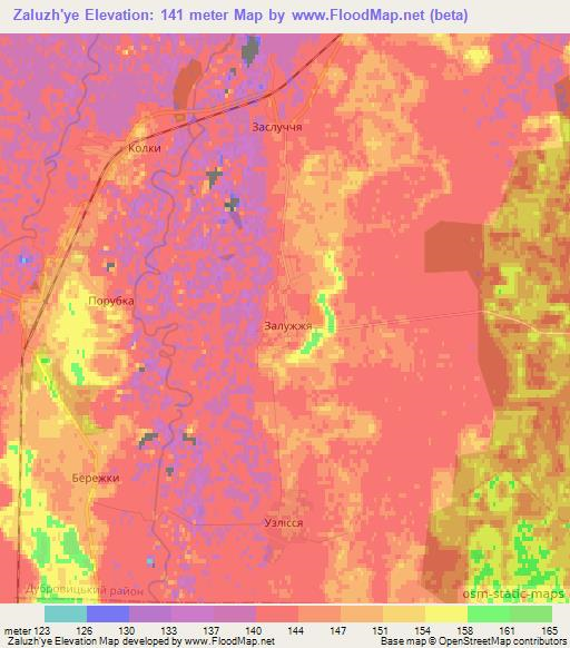 Zaluzh'ye,Ukraine Elevation Map