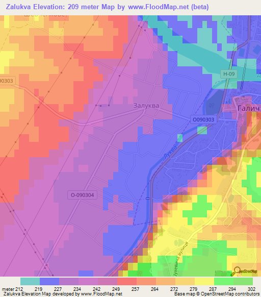 Zalukva,Ukraine Elevation Map