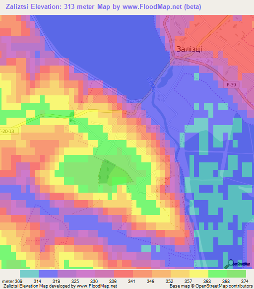 Zaliztsi,Ukraine Elevation Map