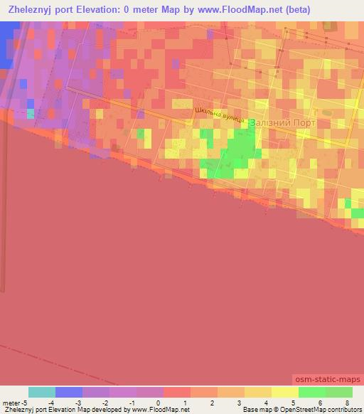Zheleznyj port,Ukraine Elevation Map