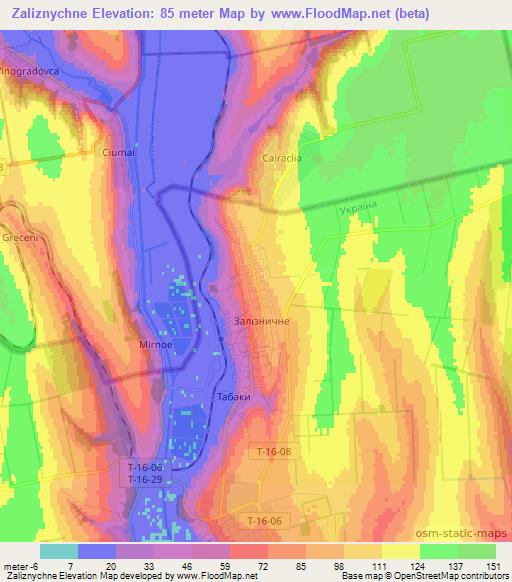 Zaliznychne,Ukraine Elevation Map