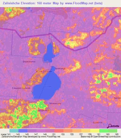 Zalisishche,Ukraine Elevation Map