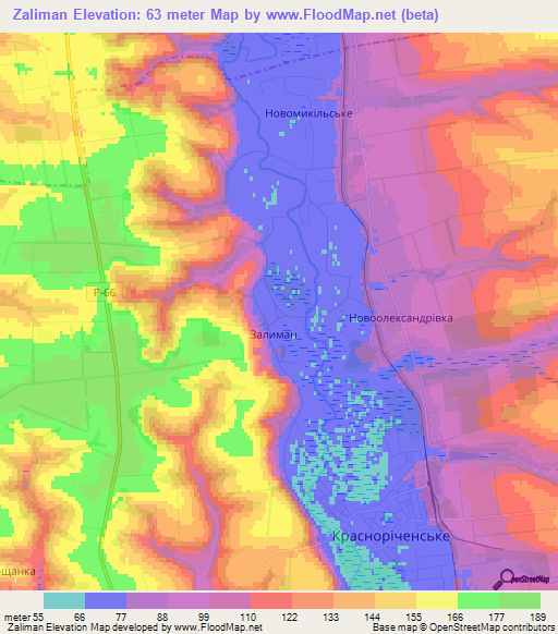 Zaliman,Ukraine Elevation Map