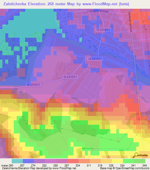 Zaletichevka,Ukraine Elevation Map
