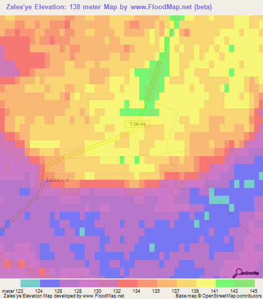 Zales'ye,Ukraine Elevation Map
