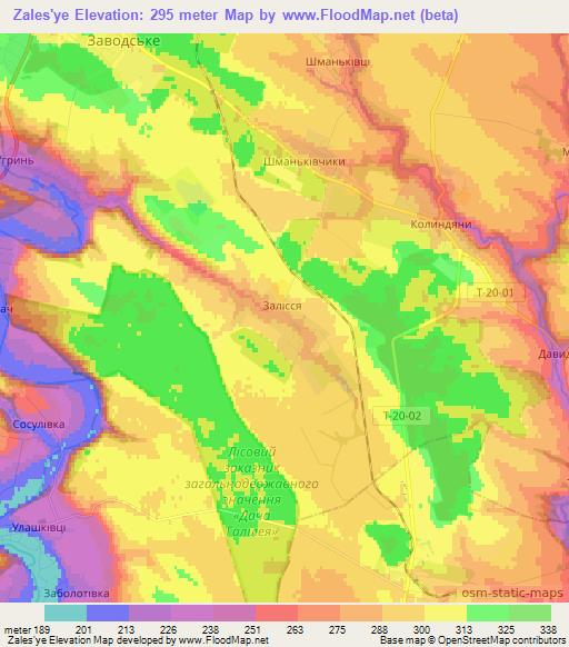 Zales'ye,Ukraine Elevation Map