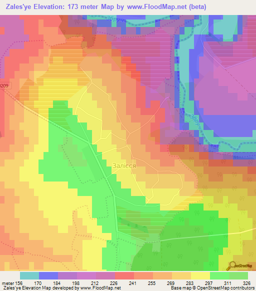 Zales'ye,Ukraine Elevation Map