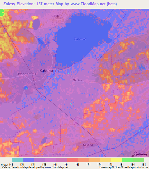 Zalesy,Ukraine Elevation Map