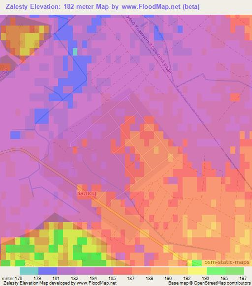 Zalesty,Ukraine Elevation Map