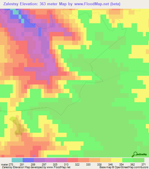 Zalestsy,Ukraine Elevation Map